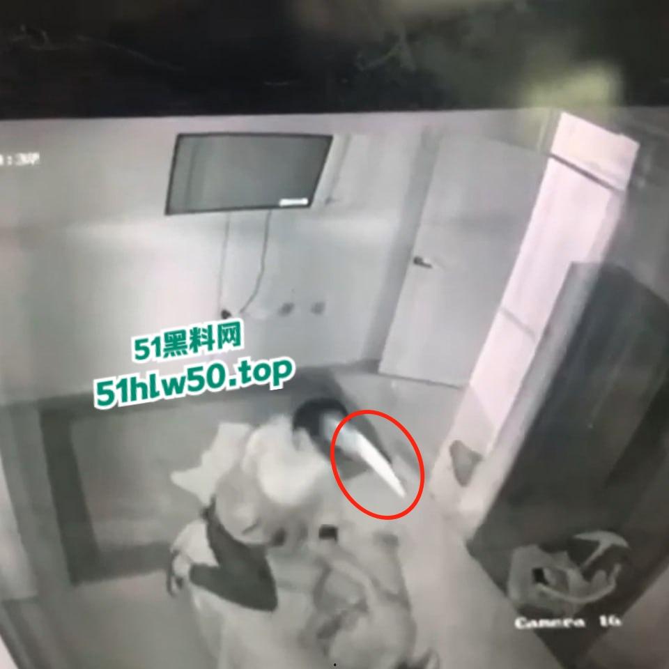 真实偷情捉奸杀人现场，狗男女酒店偷情被老公发现闯入，酒店监控偷拍到惊悚一幕当场刀杀两人！
