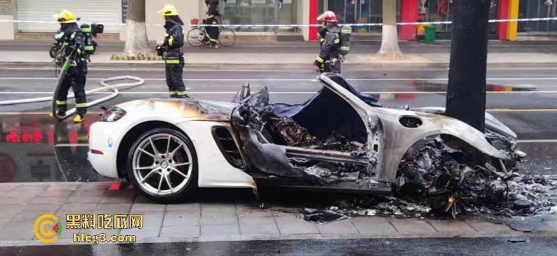 树:我没有动手啊!浙江一辆保时捷撞电动车后撞树起火驾驶人死亡!